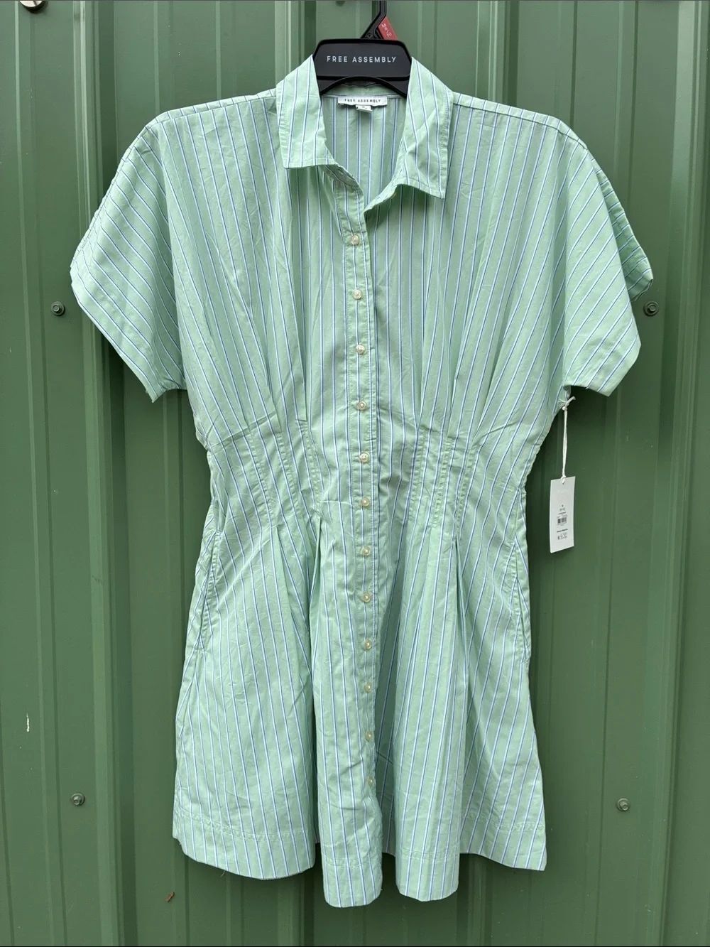 Women's Short Sleeve Cotton Corset Mini Dress Size M